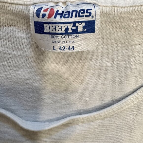 Vintage 80s Mens White Tank Top HIRAM WALKER RHUM GRANDIER Front Graphics Size L - Picture 3 of 6